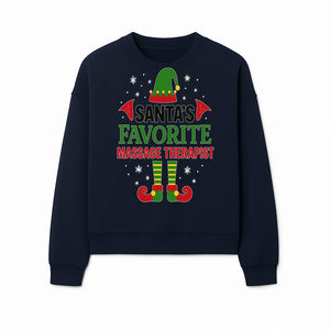 Santa's Favorite Massage Therapist Christmas Gift T-Shirt, Funny Holiday Apparel for Massage Therapists and Elves - Sweatshirt 1758350859220.jpg