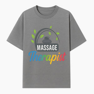 Massage Therapist Logo with Stones and Leaves | Wellness Spa Design for Therapists | Relaxation and Healing Services Brand - T-shirt 1758350859291.jpg