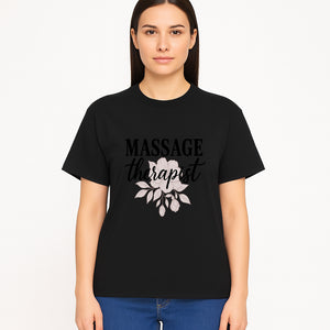 Massage Therapist Floral Sign | Relaxation Decor | Wellness Spa Art | Gift for Massage Professionals | Home or Office Wall Art - T-shirt 1758350859377.jpg
