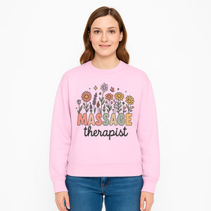 Massage Therapist Floral Design Art Print - Relaxation Decor for Wellness Spaces and Gift Ideas - Sweatshirt 1758350859421.jpg