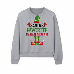 Santa's Favorite Massage Therapist Christmas Gift T-Shirt, Funny Holiday Apparel for Massage Therapists and Elves - Sweatshirt 1758350859483.jpg