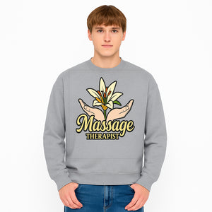 Massage Therapist Floral Design T-Shirt, Relaxation Gift for Healers, Spa Workers, Wellness Professionals, Unique Therapy Apparel - Sweatshirt 1758350859486.jpg