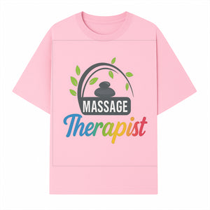 Massage Therapist Logo with Stones and Leaves | Wellness Spa Design for Therapists | Relaxation and Healing Services Brand - T-shirt 1758350859549.jpg
