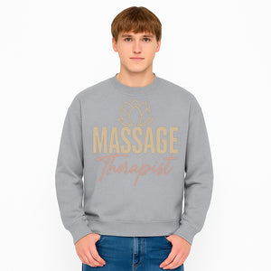 Massage Therapist Signage with Lotus Flower Design, Elegant Home Decor for Spa, Wellness Studio, or Office Ambiance - Sweatshirt 1758350859965.jpg
