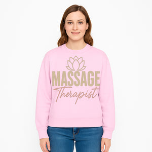 Massage Therapist Signage with Lotus Flower Design, Elegant Home Decor for Spa, Wellness Studio, or Office Ambiance - Sweatshirt 1758350860093.jpg