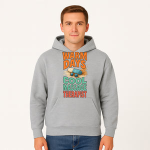 Warm Days Cool Massage Therapist T-Shirt | Relaxation Beach Vibes | Gift for Massage Professionals and Spa Lovers - Hoodie 1758350860134.jpg