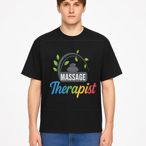 Massage Therapist Logo with Stones and Leaves | Wellness Spa Design for Therapists | Relaxation and Healing Services Brand - T-shirt 1758350861364.jpg