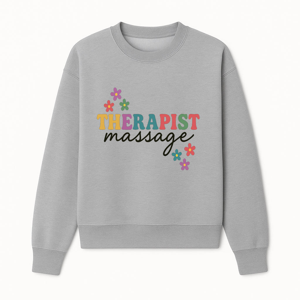 Therapist Massage Wall Art, Colorful Floral Decor, Wellness Room Sign, Relaxation Gift, Vibrant Home Decor, Spa Art Print - Sweatshirt 1758350861453.jpg