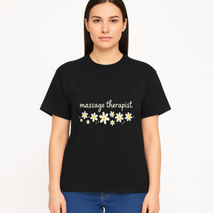 Massage Therapist Wall Art Decor with Floral Design - Calming Green Aesthetic for Spa, Wellness, and Relaxation Spaces - T-shirt 1758350867005.jpg