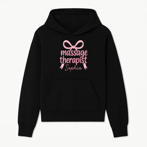 Personalized Massage Therapist Sign - Custom Name Neon Pink Decor for Home Spa or Office - Stylish Gift for Massage Therapists - Hoodie 1758350869738.jpg