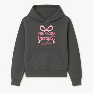 Personalized Massage Therapist Sign - Custom Name Neon Pink Decor for Home Spa or Office - Stylish Gift for Massage Therapists - Hoodie 1758350869876.jpg