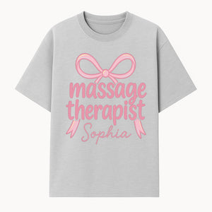 Personalized Massage Therapist Sign - Custom Name Neon Pink Decor for Home Spa or Office - Stylish Gift for Massage Therapists - T-shirt 1758350872501.jpg