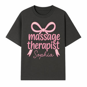 Personalized Massage Therapist Sign - Custom Name Neon Pink Decor for Home Spa or Office - Stylish Gift for Massage Therapists - T-shirt 1758350872764.jpg