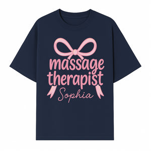Personalized Massage Therapist Sign - Custom Name Neon Pink Decor for Home Spa or Office - Stylish Gift for Massage Therapists - T-shirt 1758350873550.jpg