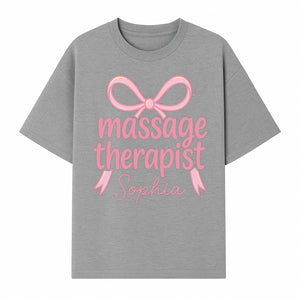 Personalized Massage Therapist Sign - Custom Name Neon Pink Decor for Home Spa or Office - Stylish Gift for Massage Therapists - T-shirt 1758350873810.jpg