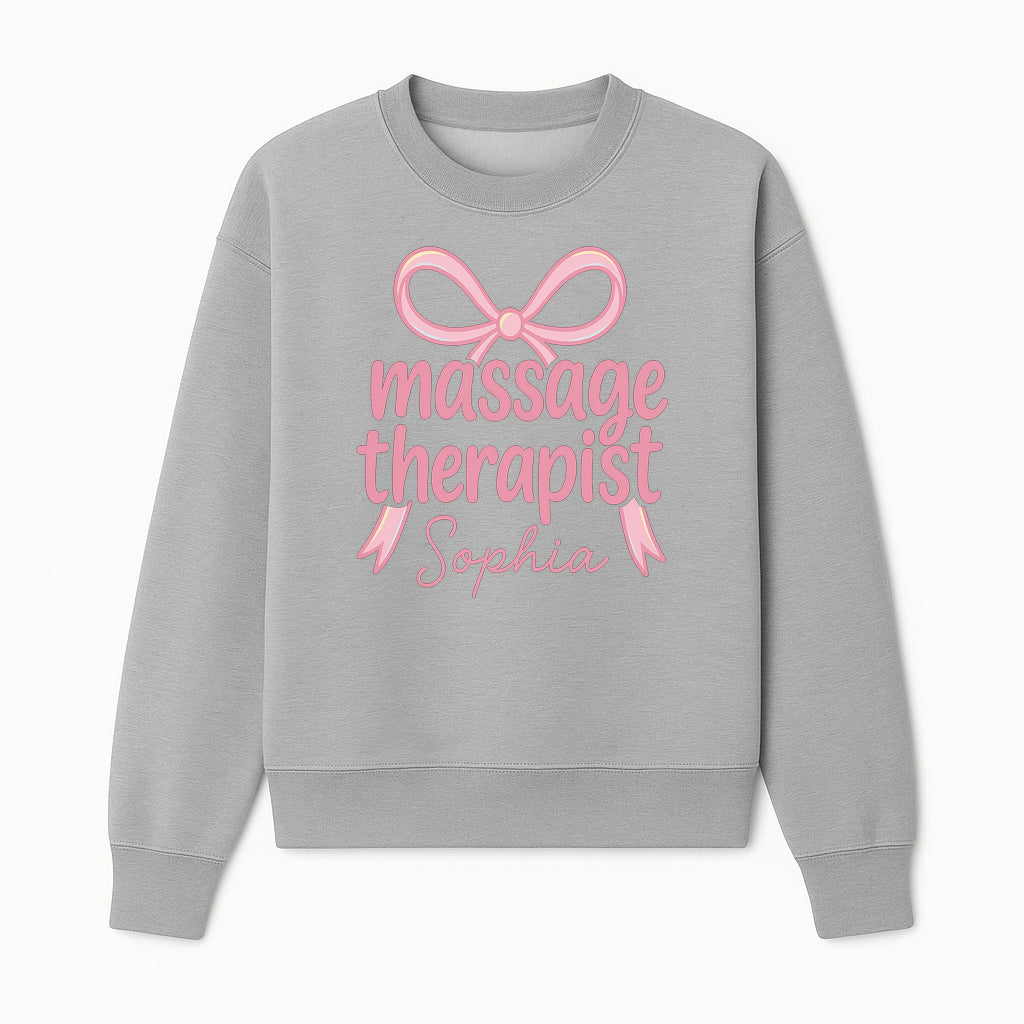 Personalized Massage Therapist Sign - Custom Name Neon Pink Decor for Home Spa or Office - Stylish Gift for Massage Therapists - Sweatshirt 1758350875360.jpg