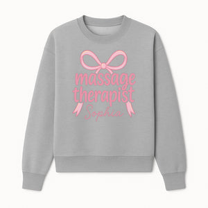 Personalized Massage Therapist Sign - Custom Name Neon Pink Decor for Home Spa or Office - Stylish Gift for Massage Therapists - Sweatshirt 1758350875360.jpg