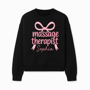 Personalized Massage Therapist Sign - Custom Name Neon Pink Decor for Home Spa or Office - Stylish Gift for Massage Therapists - Sweatshirt 1758350875498.jpg