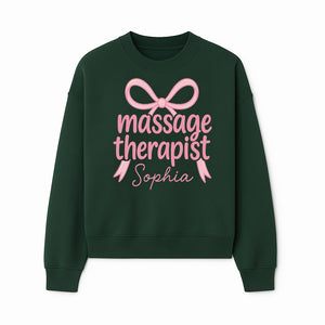 Personalized Massage Therapist Sign - Custom Name Neon Pink Decor for Home Spa or Office - Stylish Gift for Massage Therapists - Sweatshirt 1758350875776.jpg