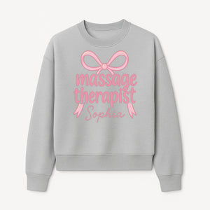 Personalized Massage Therapist Sign - Custom Name Neon Pink Decor for Home Spa or Office - Stylish Gift for Massage Therapists - Sweatshirt 1758350875902.jpg