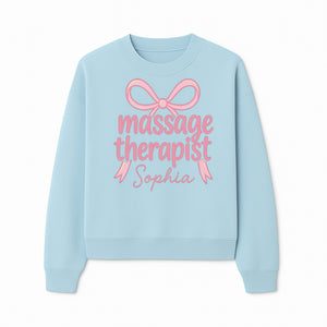 Personalized Massage Therapist Sign - Custom Name Neon Pink Decor for Home Spa or Office - Stylish Gift for Massage Therapists - Sweatshirt 1758350876046.jpg