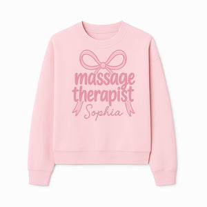 Personalized Massage Therapist Sign - Custom Name Neon Pink Decor for Home Spa or Office - Stylish Gift for Massage Therapists - Sweatshirt 1758350876178.jpg