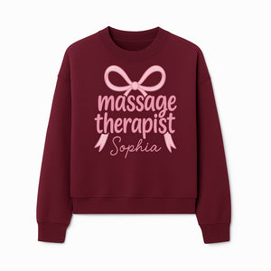 Personalized Massage Therapist Sign - Custom Name Neon Pink Decor for Home Spa or Office - Stylish Gift for Massage Therapists - Sweatshirt 1758350876289.jpg