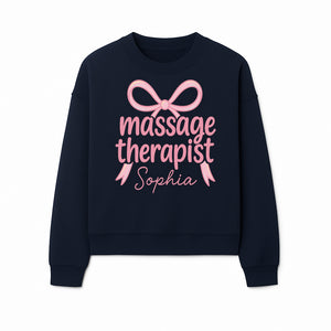 Personalized Massage Therapist Sign - Custom Name Neon Pink Decor for Home Spa or Office - Stylish Gift for Massage Therapists - Sweatshirt 1758350876449.jpg