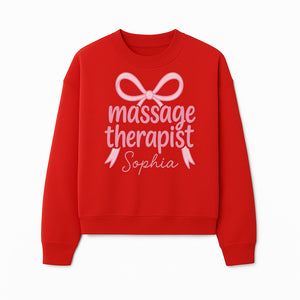 Personalized Massage Therapist Sign - Custom Name Neon Pink Decor for Home Spa or Office - Stylish Gift for Massage Therapists - Sweatshirt 1758350876598.jpg