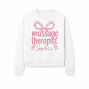 Personalized Massage Therapist Sign - Custom Name Neon Pink Decor for Home Spa or Office - Stylish Gift for Massage Therapists - Sweatshirt 1758350876873.jpg