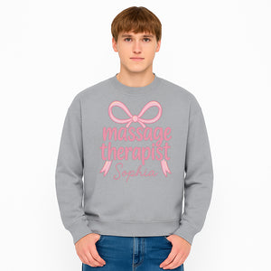 Personalized Massage Therapist Sign - Custom Name Neon Pink Decor for Home Spa or Office - Stylish Gift for Massage Therapists - Sweatshirt 1758350878003.jpg