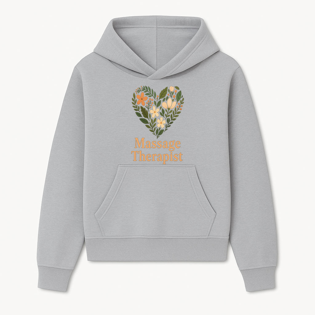 Floral Heart Massage Therapist Sign - Elegant Wall Decor for Spa, Wellness Center, or Home Massage Room, Relaxation Gift - Hoodie 1758350878904.jpg