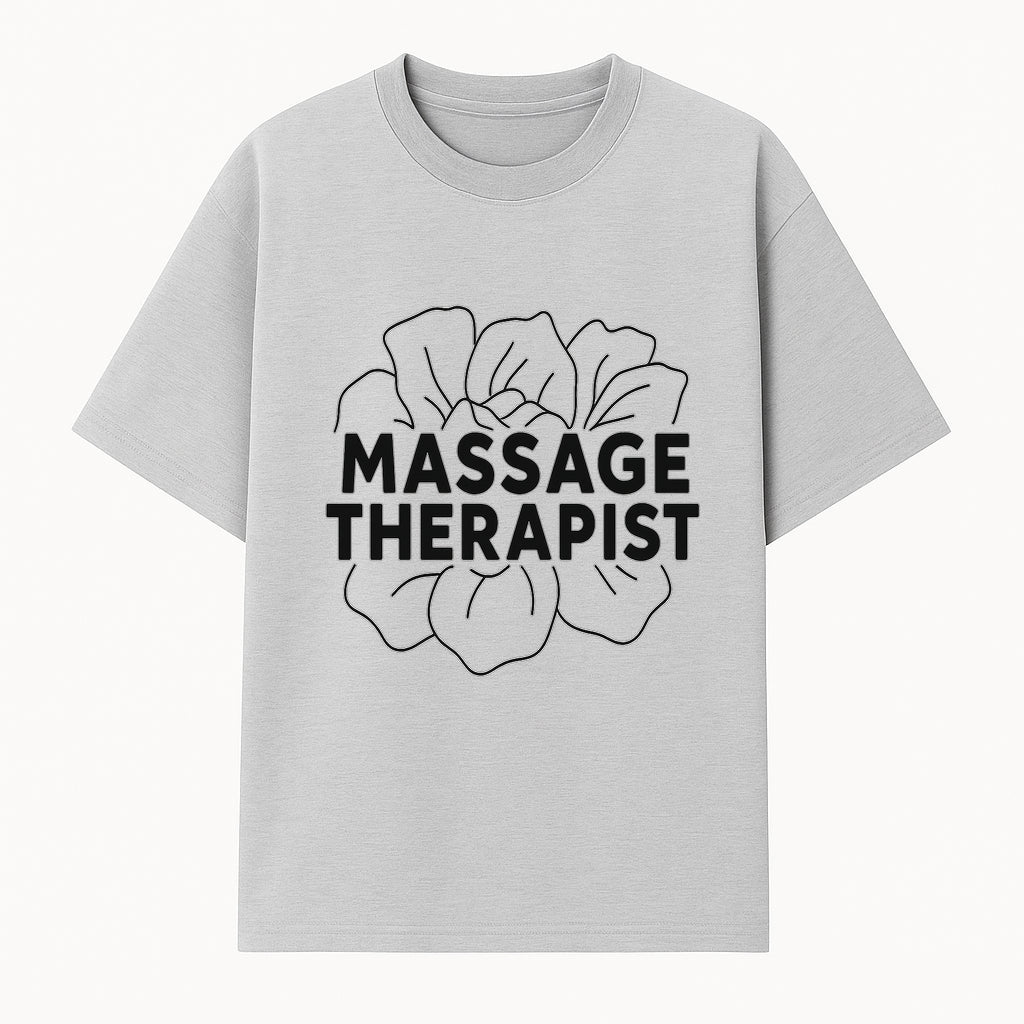 Massage Therapist Floral Design T-Shirt, Relaxation Gift for Spa Professionals, Healing Arts Apparel, Custom Therapist Merchandise - T-shirt 1758350881385.jpg