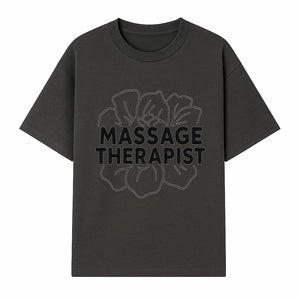 Massage Therapist Floral Design T-Shirt, Relaxation Gift for Spa Professionals, Healing Arts Apparel, Custom Therapist Merchandise - T-shirt 1758350881679.jpg