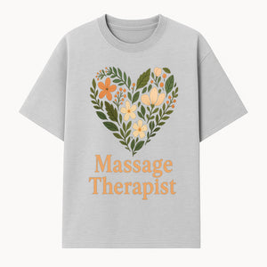 Floral Heart Massage Therapist Sign - Elegant Wall Decor for Spa, Wellness Center, or Home Massage Room, Relaxation Gift - T-shirt 1758350881778.jpg