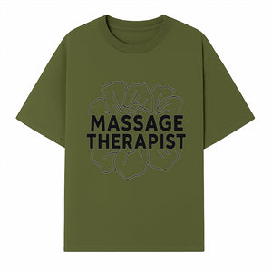 Massage Therapist Floral Design T-Shirt, Relaxation Gift for Spa Professionals, Healing Arts Apparel, Custom Therapist Merchandise - T-shirt 1758350881798.jpg
