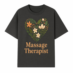 Floral Heart Massage Therapist Sign - Elegant Wall Decor for Spa, Wellness Center, or Home Massage Room, Relaxation Gift - T-shirt 1758350882034.jpg