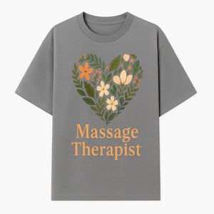 Floral Heart Massage Therapist Sign - Elegant Wall Decor for Spa, Wellness Center, or Home Massage Room, Relaxation Gift - T-shirt 1758350882306.jpg