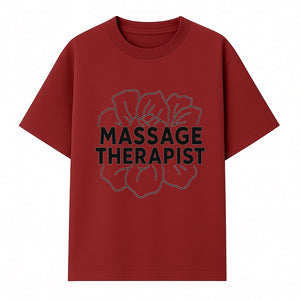 Massage Therapist Floral Design T-Shirt, Relaxation Gift for Spa Professionals, Healing Arts Apparel, Custom Therapist Merchandise - T-shirt 1758350882329.jpg