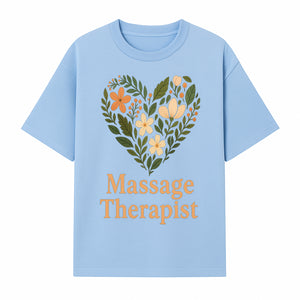 Floral Heart Massage Therapist Sign - Elegant Wall Decor for Spa, Wellness Center, or Home Massage Room, Relaxation Gift - T-shirt 1758350882446.jpg