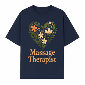 Floral Heart Massage Therapist Sign - Elegant Wall Decor for Spa, Wellness Center, or Home Massage Room, Relaxation Gift - T-shirt 1758350882861.jpg
