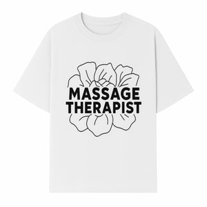 Massage Therapist Floral Design T-Shirt, Relaxation Gift for Spa Professionals, Healing Arts Apparel, Custom Therapist Merchandise - T-shirt 1758350882876.jpg