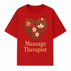 Floral Heart Massage Therapist Sign - Elegant Wall Decor for Spa, Wellness Center, or Home Massage Room, Relaxation Gift - T-shirt 1758350882992.jpg