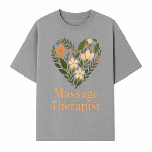 Floral Heart Massage Therapist Sign - Elegant Wall Decor for Spa, Wellness Center, or Home Massage Room, Relaxation Gift - T-shirt 1758350883134.jpg