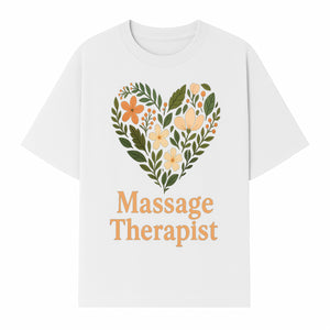 Floral Heart Massage Therapist Sign - Elegant Wall Decor for Spa, Wellness Center, or Home Massage Room, Relaxation Gift - T-shirt 1758350883270.jpg