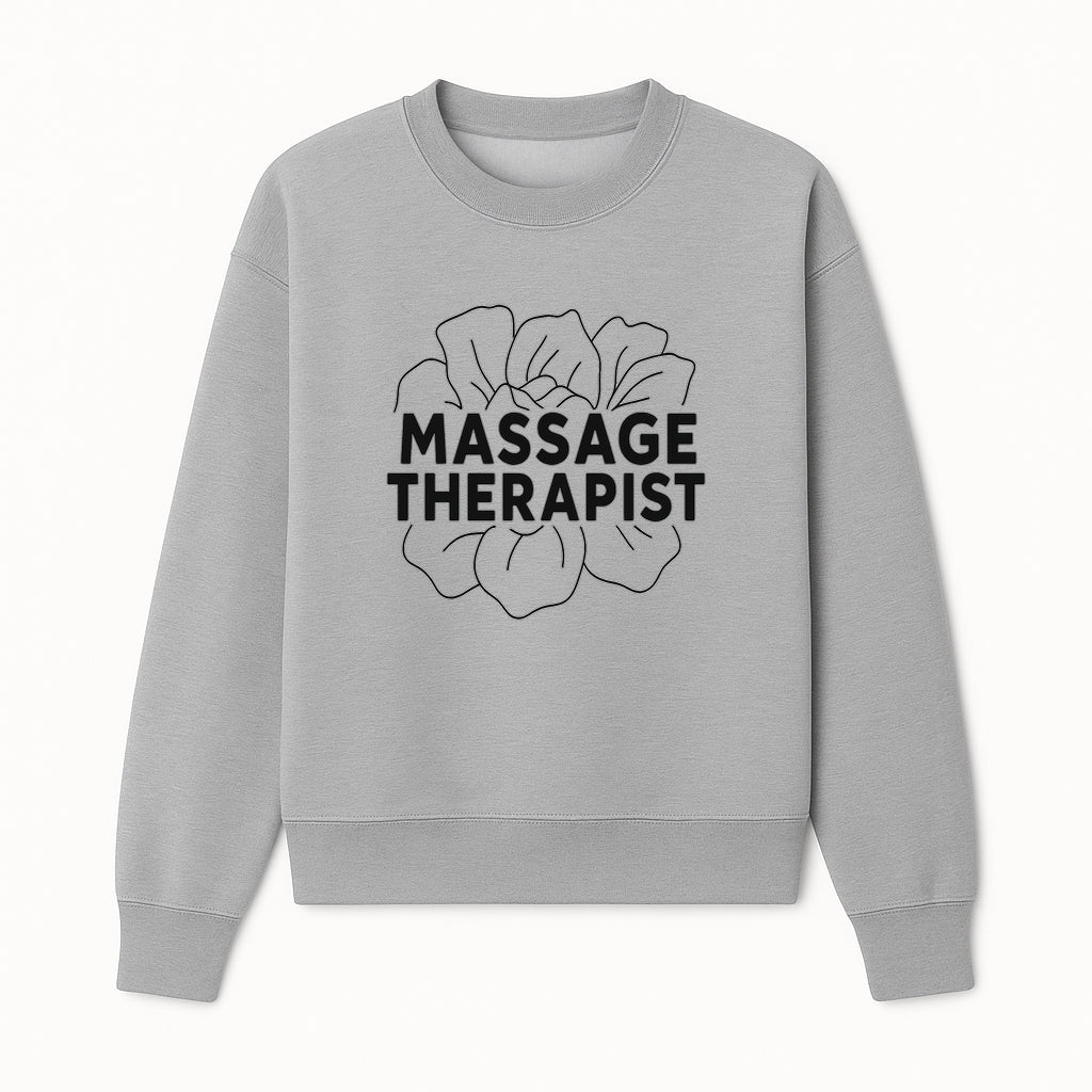 Massage Therapist Floral Design T-Shirt, Relaxation Gift for Spa Professionals, Healing Arts Apparel, Custom Therapist Merchandise - Sweatshirt 1758350884430.jpg