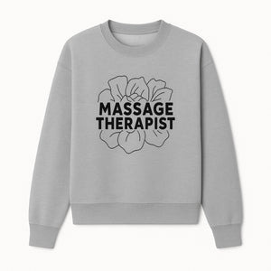 Massage Therapist Floral Design T-Shirt, Relaxation Gift for Spa Professionals, Healing Arts Apparel, Custom Therapist Merchandise - Sweatshirt 1758350884430.jpg