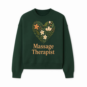 Floral Heart Massage Therapist Sign - Elegant Wall Decor for Spa, Wellness Center, or Home Massage Room, Relaxation Gift - Sweatshirt 1758350885210.jpg