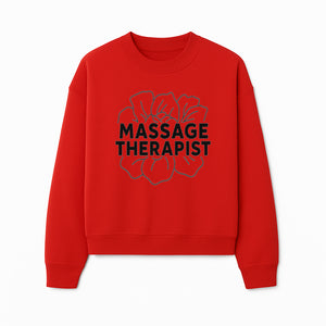 Massage Therapist Floral Design T-Shirt, Relaxation Gift for Spa Professionals, Healing Arts Apparel, Custom Therapist Merchandise - Sweatshirt 1758350885698.jpg