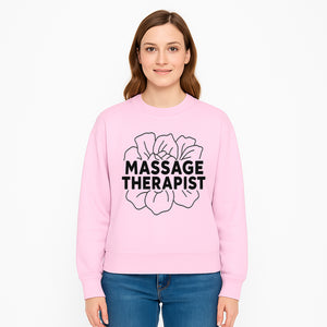 Massage Therapist Floral Design T-Shirt, Relaxation Gift for Spa Professionals, Healing Arts Apparel, Custom Therapist Merchandise - Sweatshirt 1758350887270.jpg